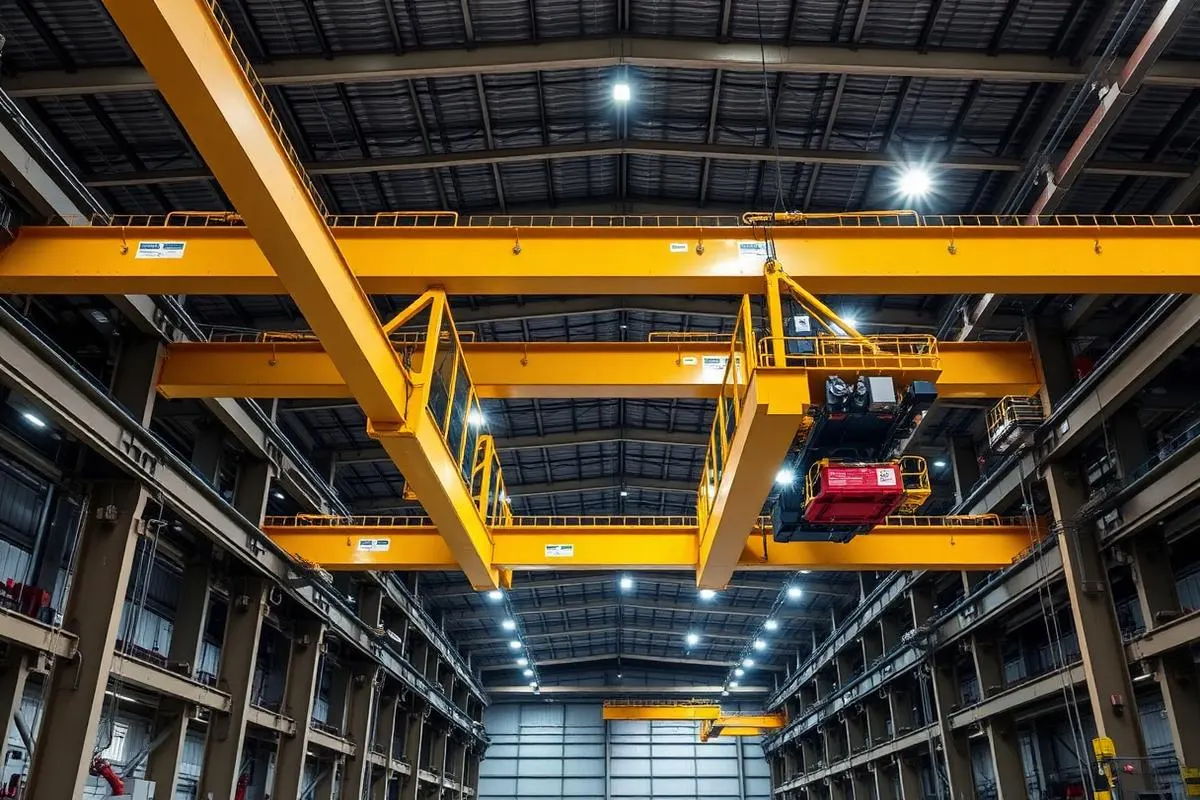 Anti-collision and proximity detection sensors mounted on an overhead crane