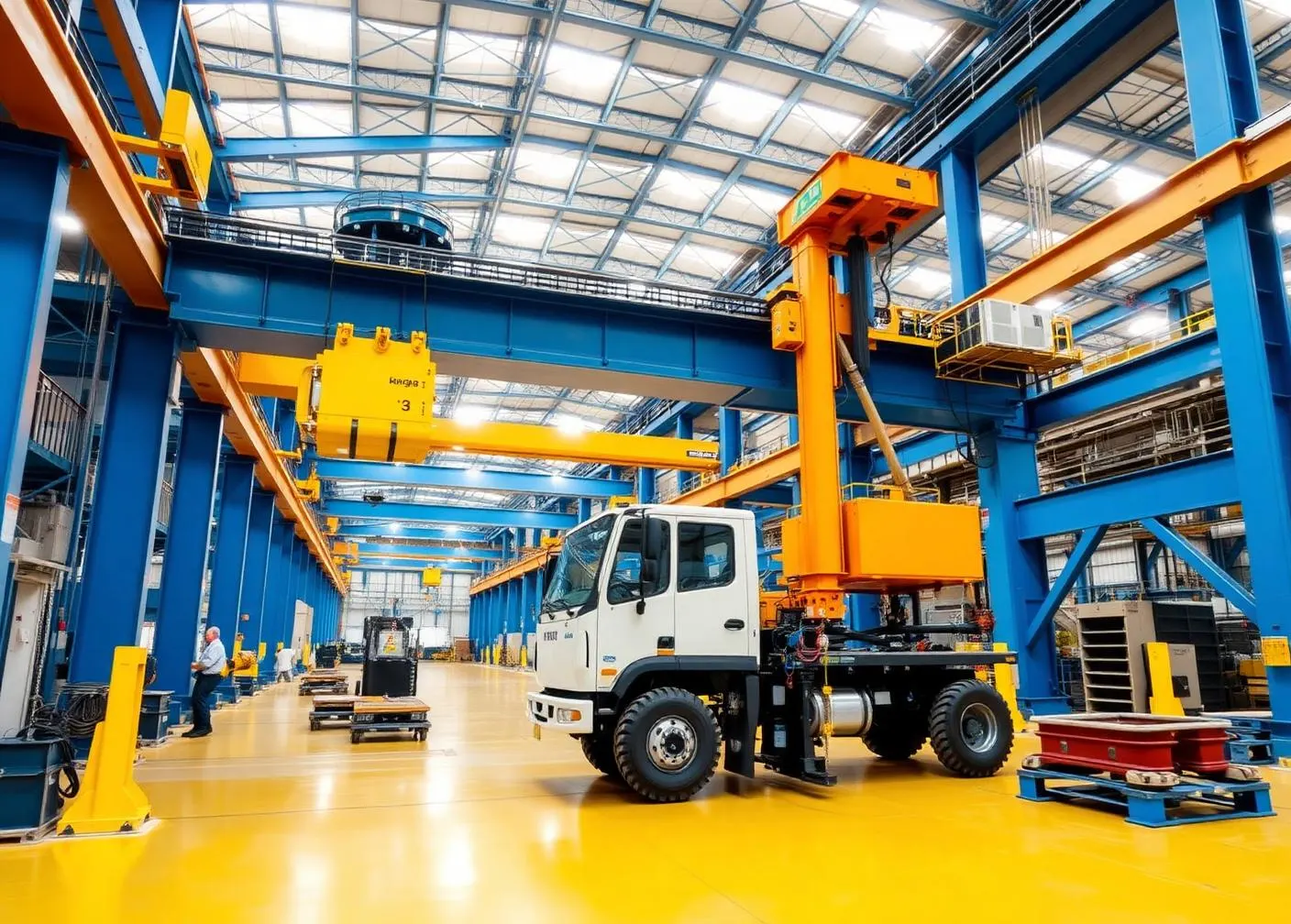 OEM wire-rope hoist unit staged for shipment